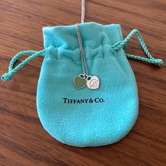 Return to Tiffany Heart Pendant in Silver and Green